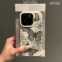 Coque arrière papillon Fashion Line pour iPhone 18 13 11 XR 17 13 Pro Max, motif imitation cuir, étui de protection pour téléphone