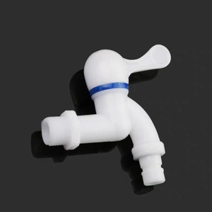 Robinet de machine à laver en plastique, 4 points, anneau bleu, eau froide simple, ouverture rapide, valve PP, installation facile - Product Image 1