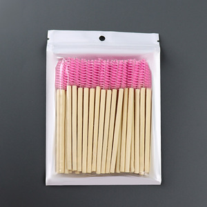 Kit de 50 brosses à cils en spirale avec manche en bois, poils en nylon, applicateurs de mascara, brosses de toilettage pour sourcils et extensions de cils - Product Image 6