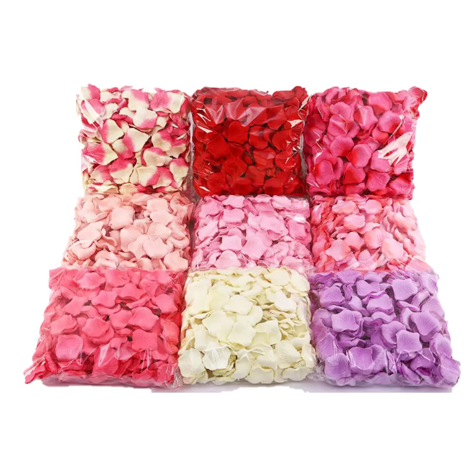 Pétales de fleurs Assortiment de pétales de rose en soie mélangée pour la décoration de mariage