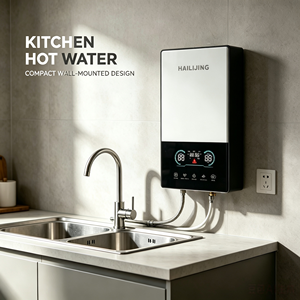 <span class=keywords><strong>Chauffe</strong></span>-<span class=keywords><strong>eau</strong></span> électrique instantané mural HAILIJING 5500W, écran tactile double affichage, classe IPX4, vente en gros OEM - Product Image 2