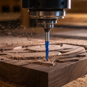 Fraise conique à bout sphérique en carbure monobloc, 2 dents, pour routeur CNC, idéale pour la sculpture 3D sur bois et la gravure en relief - Product Image 2