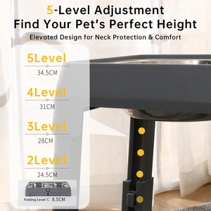 2026 Atacado Comedouro para Cães 2 em 1 Elevado Ajustável com Tigelas de Aço Inoxidável - Product Image 4