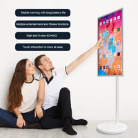 Televisor Inteligente Portátil Android de 21.5 Pulgadas con Control Remoto, Televisor Vertical HD Inteligente Móvil con Función SDK para Uso en Interiores, 1 Año de Garantía