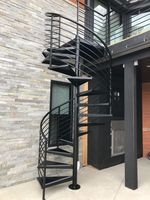 DB Meilleure vente Escalier en colimaçon à structure extérieure en acier avec rampe d'escalier en acier