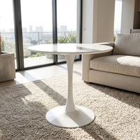 Table haute ronde blanche nordique tendance avec base à colonne unique, table de bar et de cocktail pour fêtes et salons, table de pub blanche pour cocktails