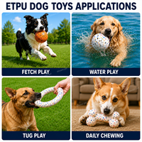 Juguetes Masticables para Mascotas, Pelota ETPU, Anillo, Hueso, Juguetes Interactivos para Perros para Entrenamiento y Juego Diario, Logotipo Personalizado OEM, Venta al Por Mayor, Stock Disponible