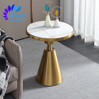 IEasy table basse ronde en marbre, meuble de maison, plateau en or, support en acier inoxydable, table d'appoint de salon, table à thé moderne