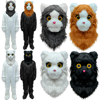 Masque amusant de tête d'animal à bouche ouverte pour chat, accessoire de fête d'Halloween, en matériau blister, personnalisable, directement de l'usine
