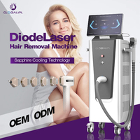 Peralatan Penghilang Bulu Laser Profesional 755nm 808nm 940nm 1064nm Multi Panjang Gelombang Diode Laser Detektor Rambut AI Pendingin Es Pro