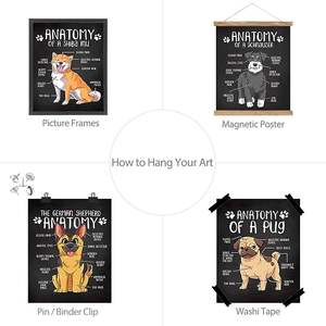 Ensemble moderne de 9 peintures sur toile d'anatomie de chien 12x16 pouces Art mural éducatif pour les amoureux des chiens pour le salon à des fins décoratives - Product Image 4