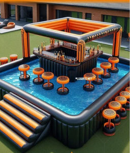 Toboggan gonflable de bar à louer Toboggan de jeux extérieur Toboggan gonflable de parc Toboggans aquatiques gonflables à double voie - Product Image 3