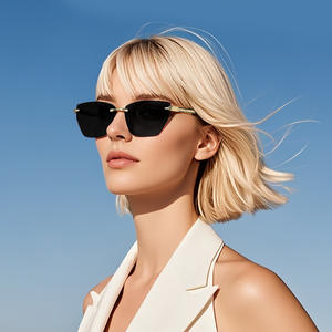 แว่นกันแดดทรงแคทอายไร้กรอบ รุ่นใหม่ เลนส์ไล่เฉดสี UV400 กรอบพลาสติกผสมโลหะ น้ำหนักเบา สำหรับทุกเพศ - Product Image 5