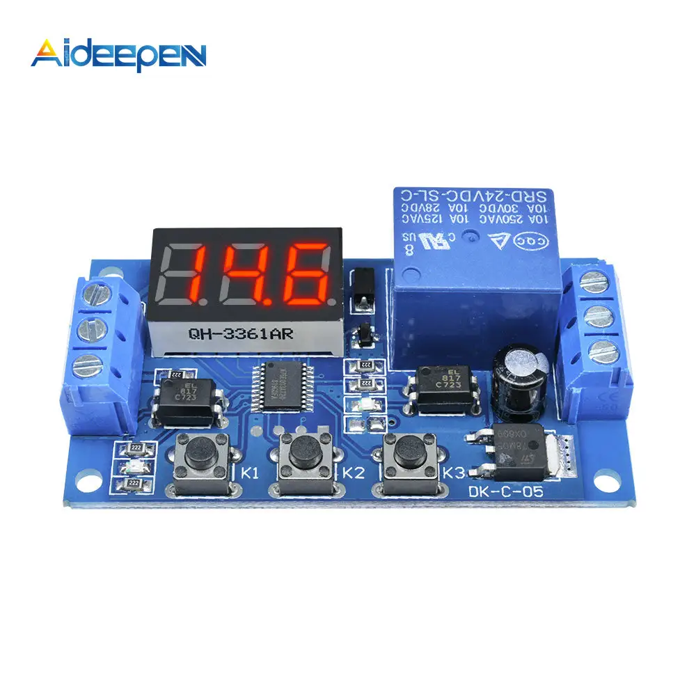 DC 12V Trigger Cycle Time Delay Relay LED Three Digital Display Adjustable Timing Relay Control Switch Circuit Timer