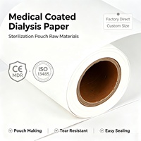 Film composite en papier de dialyse médical laqué 60 g/m² pour approvisionnement en gros, certifié CE MDR ISO, film PET Cpp bleu pour indicateur de vapeur