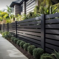 Paneles de Cerca de Privacidad de Aluminio con Listones Horizontales Modernos, Tamaño Personalizado Directo de Fábrica, Cercas de Seguridad para Jardín y Exteriores, OEM ODM