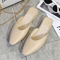 Sandales plates pour femmes, légères, antidérapantes, style classique, demi-chaussures sexy pour le printemps, prix d'usine