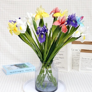 Flores de <span class=keywords><strong>IRIS</strong></span> moradas de un solo tallo, <span class=keywords><strong>Iris</strong></span> Artificial Floral de PU de tacto Real para decoración del hogar para Navidad y Año Nuevo - Product Image 6