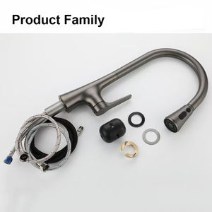 <span class=keywords><strong>Robinet</strong></span> de cuisine à levier unique, tête de pulvérisation pivotante à 360 °, laiton sans plomb, noir Gunmetal - Product Image 6