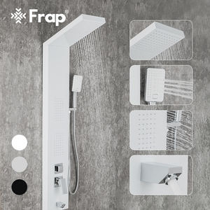 Système <span class=keywords><strong>de</strong></span> panneaux <span class=keywords><strong>de</strong></span> <span class=keywords><strong>douche</strong></span> thermostatiques blancs <span class=keywords><strong>de</strong></span> luxe FRAP Pommeau <span class=keywords><strong>de</strong></span> <span class=keywords><strong>douche</strong></span> à effet pluie <span class=keywords><strong>Colonne</strong></span> <span class=keywords><strong>de</strong></span> <span class=keywords><strong>douche</strong></span> cascade pour salle <span class=keywords><strong>de</strong></span> bain - Product Image 1