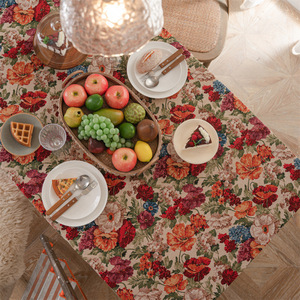 Mantel Americano Retro Jacquard con Diseño <span class=keywords><strong>de</strong></span> Flecos <span class=keywords><strong>de</strong></span> Poliéster para <span class=keywords><strong>Mesa</strong></span> <span class=keywords><strong>de</strong></span> Comedor Rectangular, Decoración del Hogar, Estilo Pintura al Óleo - Product Image 5