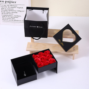 Scatola Portagioie Rotante Quadrata con 9 Fiori, Espositore con Tecnica di Bronzatura, Cartone Grigio Speciale, Regalo per <span class=keywords><strong>San</strong></span> <span class=keywords><strong>Valentino</strong></span> - Product Image 6