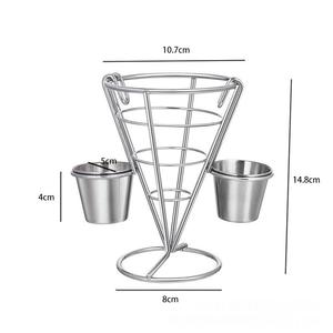 Panier conique en fer forgé transfrontalier, diamètre 10 cm, hauteur 15 cm, récipient alimentaire durable pour usage en restaurant - Product Image 2
