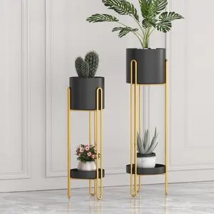Plant Stand Golden Small Planter Simple Creative Indoor Wedding Decor Ceramic Flower Plant Pot Stand Nordic Wrought Iron Steel