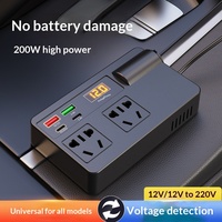 Convertisseur de courant multifonction 12V/24V 110V/220V pour voiture avec affichage numérique et charge rapide QC3.0, mini allume-cigare pour