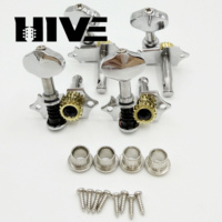 HIVE Plum Blossom Handle Open Type Tail-hole 2R2L 4 String Ukulele Tuning Peg Accessories for 4 String Ukulele with Gasket Screw