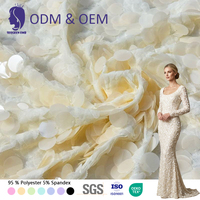 Tissu en maille tricotée brillant 5MM à prix avantageux, tissu en tulle à sequins coloré brodé pour robes de mariée et de filles