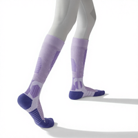 Nouvelles chaussettes de ski professionnelles pour femmes, tricotées ODM, chaudes, épaisses, pour l'hiver, à pression pour le ski de fond et la montagne, tube long