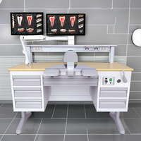 Poste de travail moderne en métal et acier pour laboratoire dentaire, bureau de technicien, décoration hospitalière, bancs de travail de laboratoire pour université