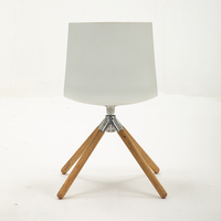 Chaise de salle à manger en plastique moderne nordique simple PP avec coussin souple en bois
