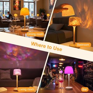 Lampe de projection LED Aurora sans fil, rechargeable par USB, veilleuse à vagues océaniques avec télécommande, lumière portable de style <span class=keywords><strong>Lumena</strong></span> pour chambre à coucher - Product Image 6