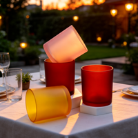 Pot à bougie en verre transparent avec couvercle, récipient vide pour bougies, fabrication de bougies en cire de soja, décoration de luxe pour la maison, emballage personnalisé en gros