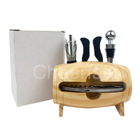 Jieni — outil de Bar, 4 pièces, accessoires de bouteille de vin, Kit bouchon et support en liège, accessoires cadeaux de vin en acier inoxydable