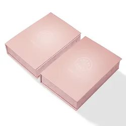 Tùy Chỉnh Nam Châm Đồ Trang Sức Bộ Quà Tặng Hộp Hiển Thị Màu Hồng Nhẫn Bông Tai Cuốn Sách Hình Dạng Các Tông Hộp Giấy Với Nhung Khoang - Product Image 5