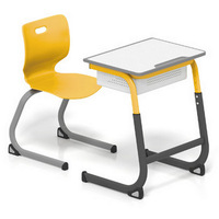 Ensemble de chaise et de bureau individuels ergonomiques et modernes pour l'école, avec structure métallique, pour une utilisation en classe primaire