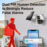 Système de surveillance extérieur sans fil PTZ à double objectif 4G, alimenté par énergie solaire, avec suivi automatique, étanche IP66, faible consommation