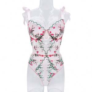 H3410 Lingerie féminine brodée de haute qualité, body transparent sexy pour la Saint-Valentin, lingerie pour femmes - Product Image 5