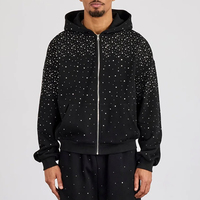 Survêtement pour homme avec strass - Veste d'hiver 100% coton style streetwear avec couleurs et logo personnalisés