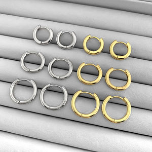 Foxi Aretes модные ювелирные изделия 14 мм 16 мм 18 мм антиаллергические 18k позолоченные серьги-кольца наборы - Product Image 2