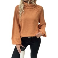 Nouvelle collection populaire automne – Pull tricoté ample à col roulé style rétro européen et américain pour femme, épais et anti-plis, modèle Princesse