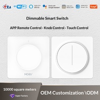 Interrupteur intelligent WiFi Tuya Zigbee pour la maison, variateur d'intensité, commande à distance par application, fonction minuterie, bouton tactile, AC 100-240V, PC ignifuge