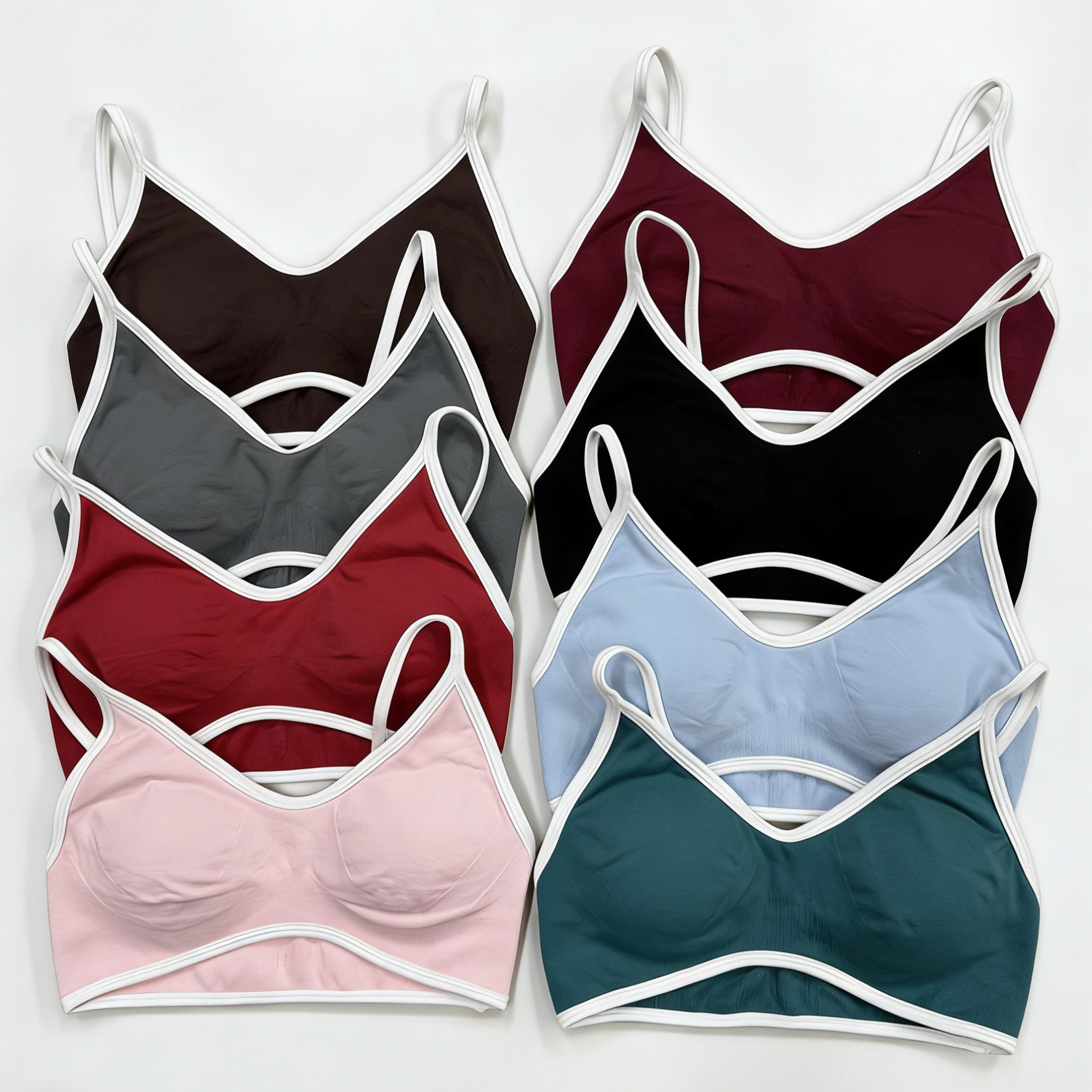 Women's Stretchy Soft Sports Top Short Non-adjusted Straps Solid Front Logo Fitness Bra Yoga Active Sexy Padded Gym Yoga Set