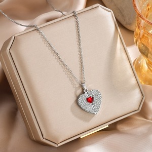 <span class=keywords><strong>Collier</strong></span> en tungstène en forme de cœur avec diamant, motif ouverture/fermeture, <span class=keywords><strong>pour</strong></span> la fête <span class=keywords><strong>des</strong></span> Mères, avec pendentif personnalisable, <span class=keywords><strong>pour</strong></span> l'Europe et les États-Unis - Product Image 2