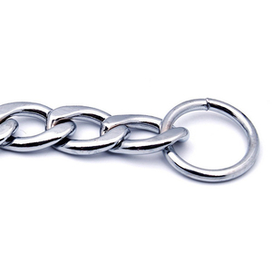 Guinzaglio per Cani in Acciaio Inox Resistente, Catena Cubana di Lusso 35-80cm con Sgancio Rapido e Motivo Stampato - Product Image 3