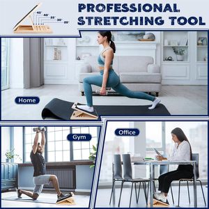Planche inclinée en bois réglable et portable pour étirements des mollets, équipement de physiothérapie Pilates, exercices de squats, durable et instable - Product Image 4