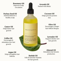 Minyak Jarak Organik 60ML Label Pribadi Alami untuk Perawatan Kulit Kepala Pria dan Wanita, Perawatan Rambut, Minyak Rosemary untuk Pertumbuhan Rambut